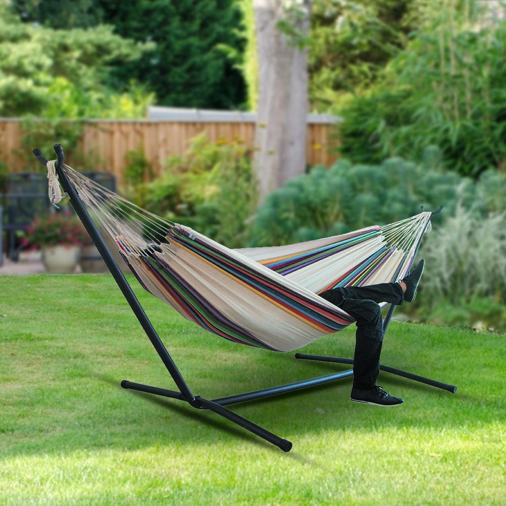 Hamac de Camping en Toile – Double Largeur 200x150 cm (Sans Support)