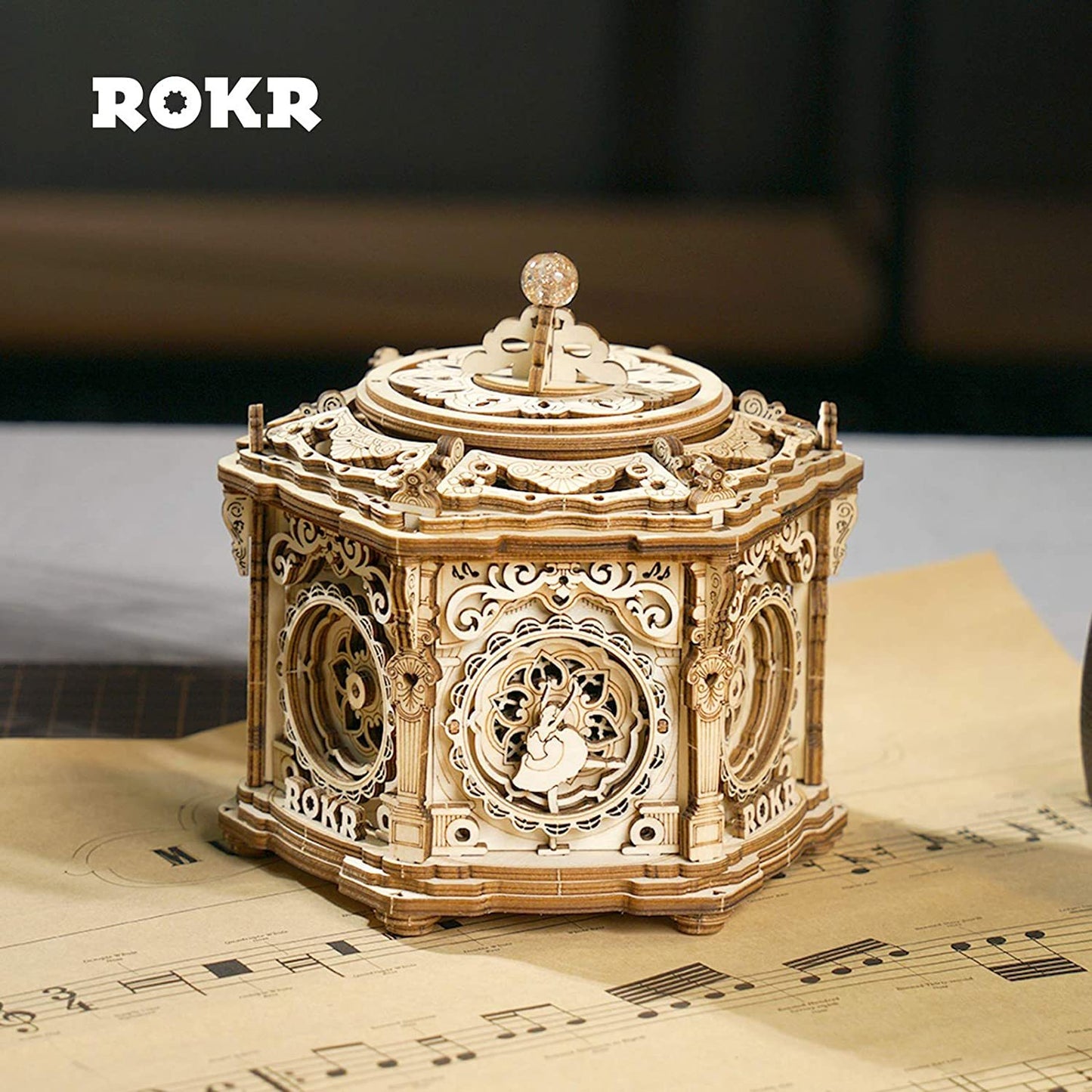 Boîte à Musique en Bois 3D – ROKR Jardin Secret à Assembler