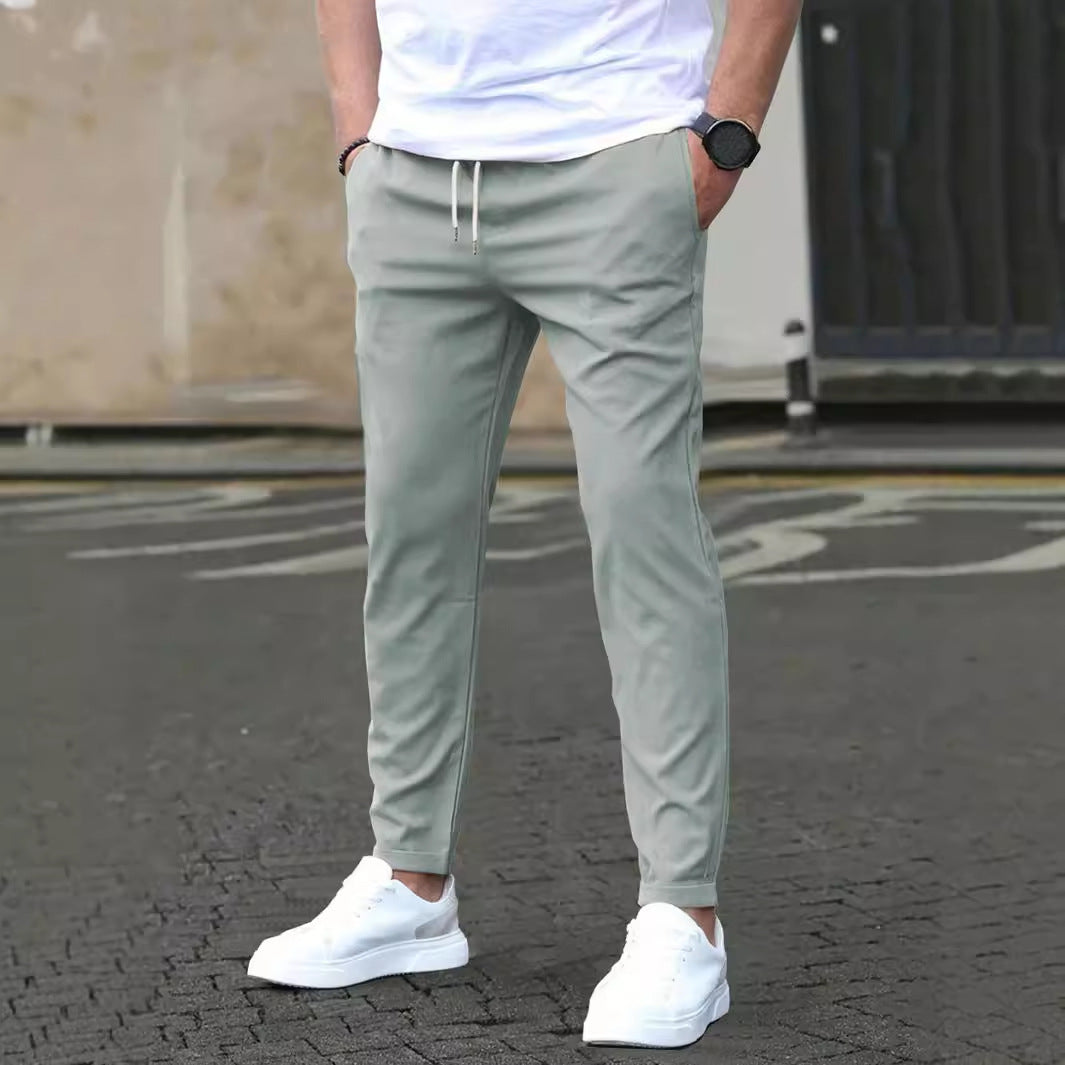 Pantalon homme ajusté casual – Coupe droite et tissu respirant