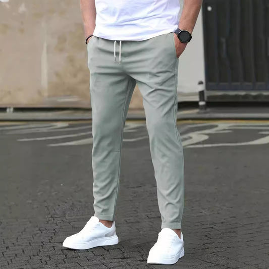 Pantalon homme ajusté casual – Coupe droite et tissu respirant