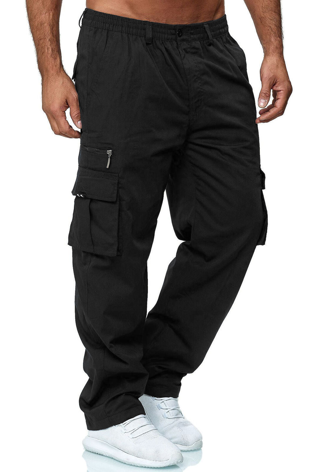 Pantalon cargo homme multi-poches – Coupe droite et décontractée