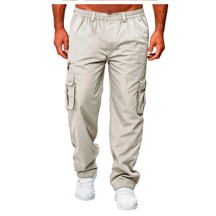 Pantalon cargo homme multi-poches – Coupe droite et décontractée
