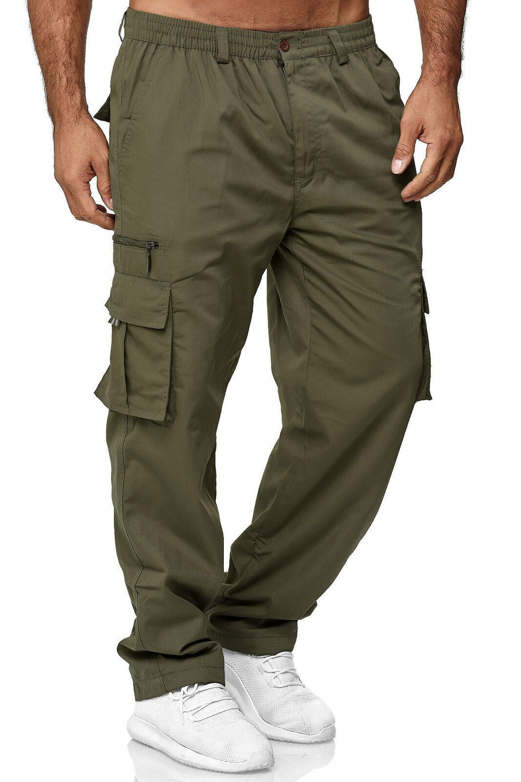 Pantalon cargo homme multi-poches – Coupe droite et décontractée