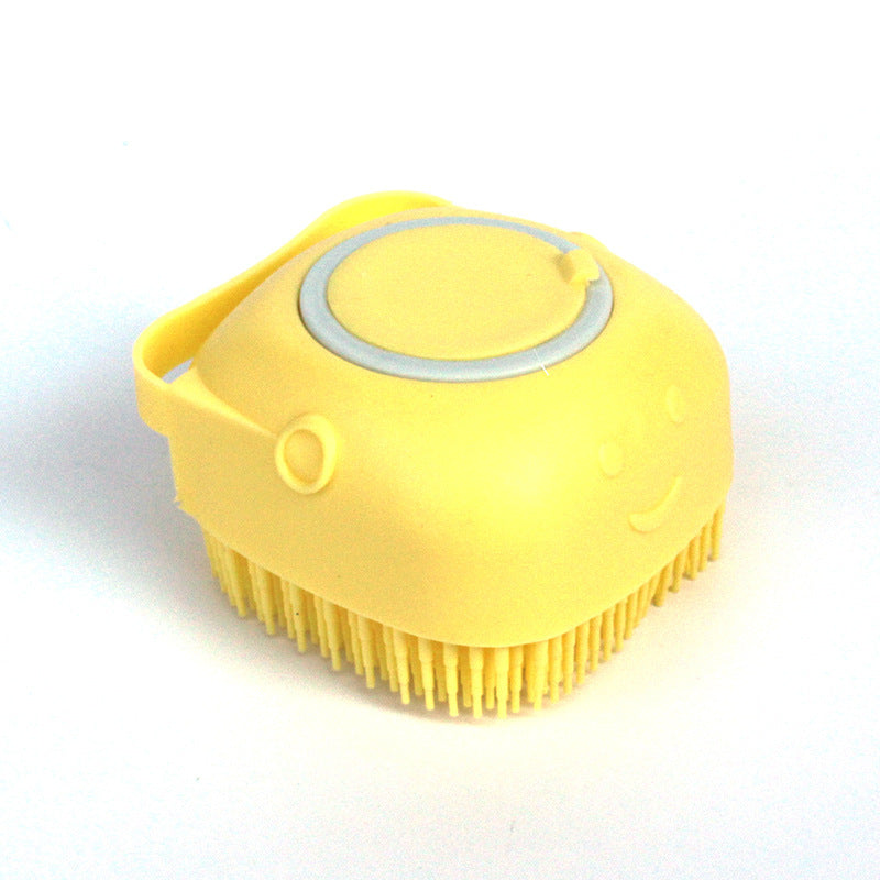 Brosse de bain et massage en silicone pour chien et chat – avec réservoir à shampoing