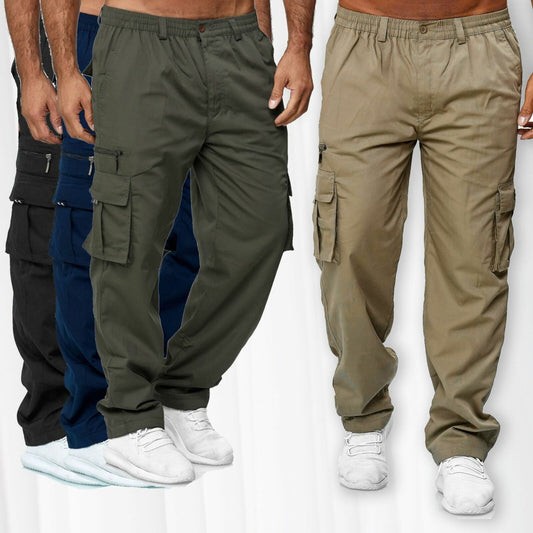 Pantalon cargo homme multi-poches – Coupe droite et décontractée