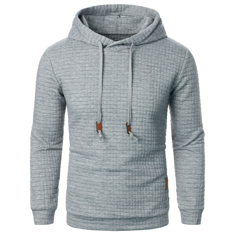 Pull jacquard homme – Sweat à capuche slim manches longues