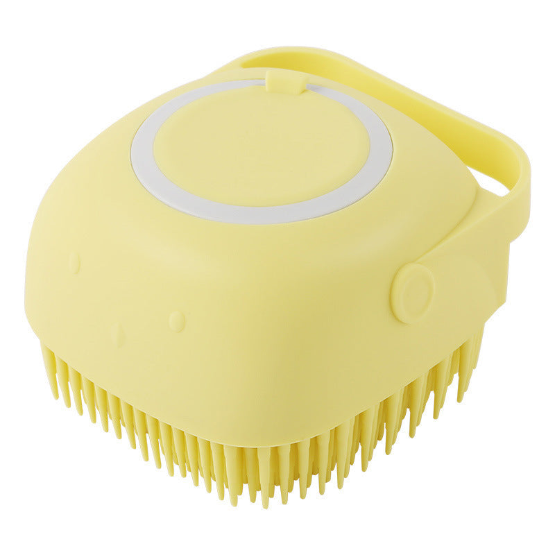 Brosse de bain et massage en silicone pour chien et chat – avec réservoir à shampoing