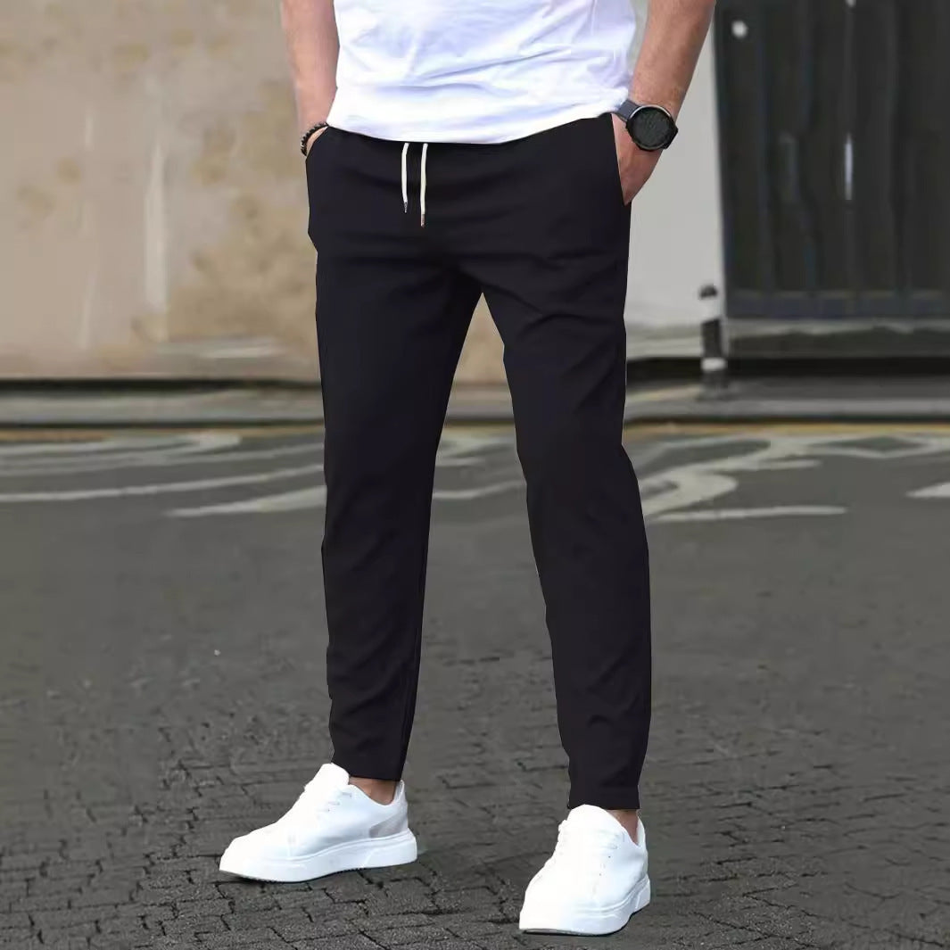 Pantalon homme ajusté casual – Coupe droite et tissu respirant