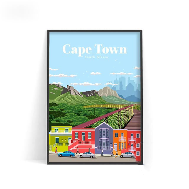 Affiche murale décorative – Villes du monde sur toile
