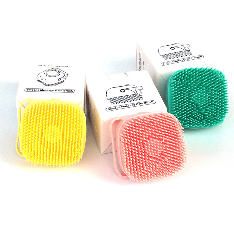Brosse de bain et massage en silicone pour chien et chat – avec réservoir à shampoing