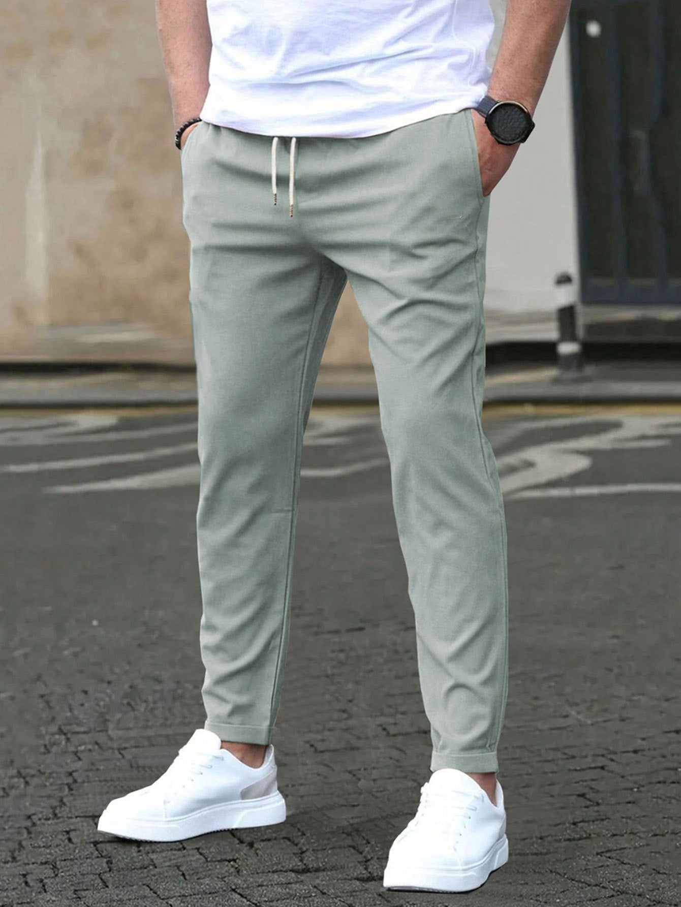 Pantalon homme ajusté casual – Coupe droite et tissu respirant