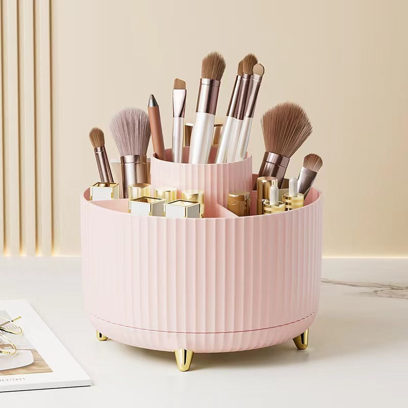 Organiseur Rotatif Maquillage – Rangement Pinceaux & Cosmétiques
