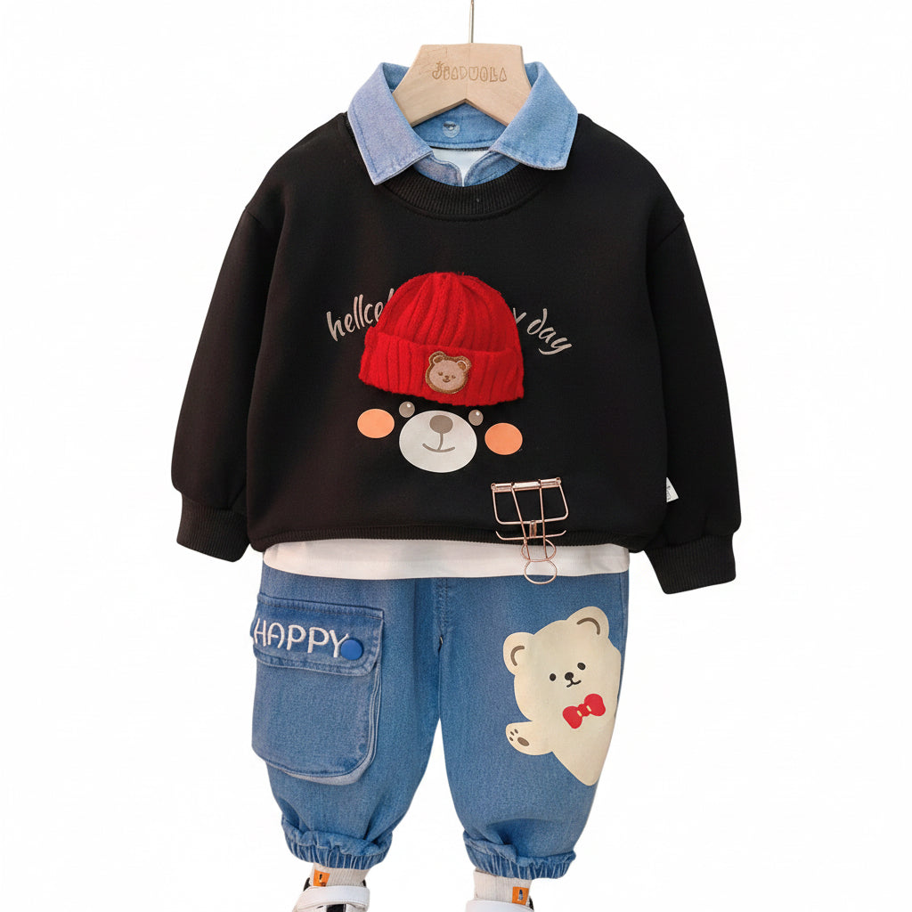 L'ensemble ourson à col chemise