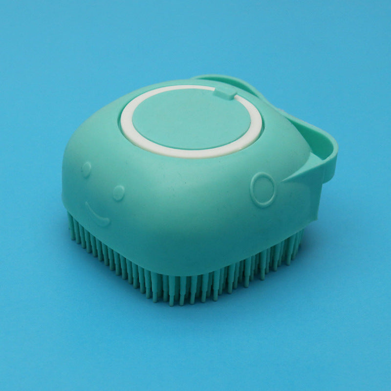 Brosse de bain et massage en silicone pour chien et chat – avec réservoir à shampoing