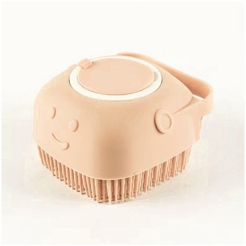 Brosse de bain et massage en silicone pour chien et chat – avec réservoir à shampoing