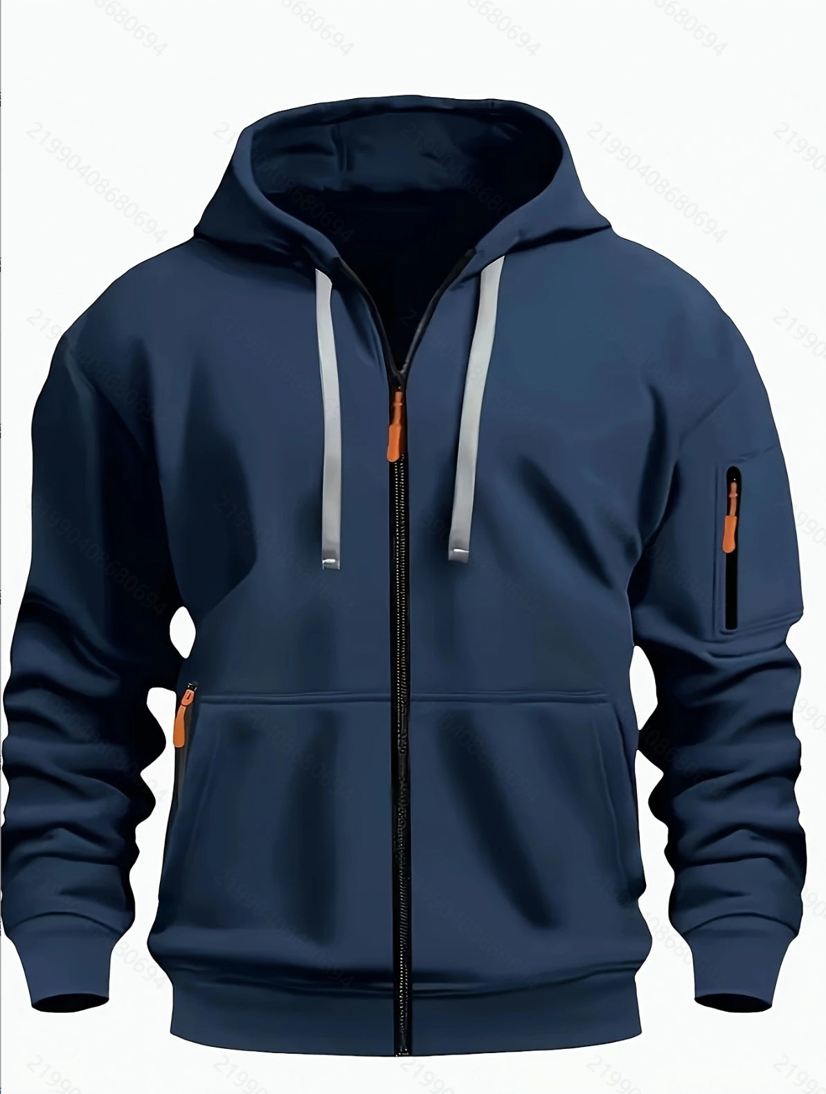 Sweat à capuche zippé homme – Cardigan doublé chaud et décontracté