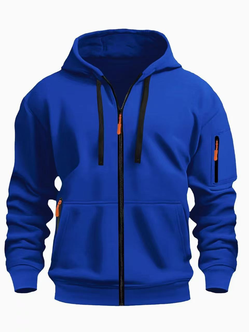 Sweat à capuche zippé homme – Cardigan doublé chaud et décontracté