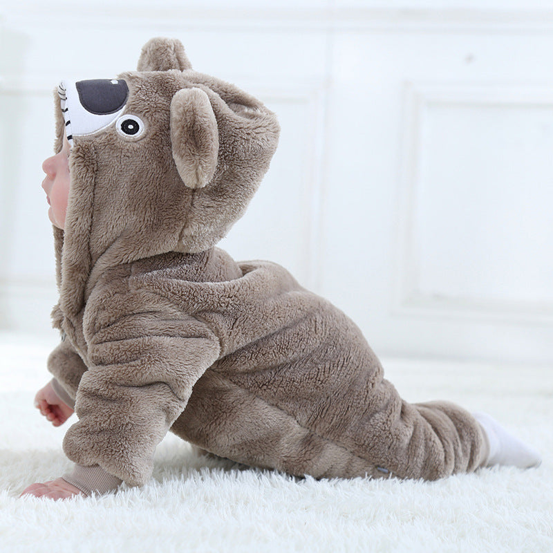 Combinaison ours à capuche en flanelle – printemps/automne