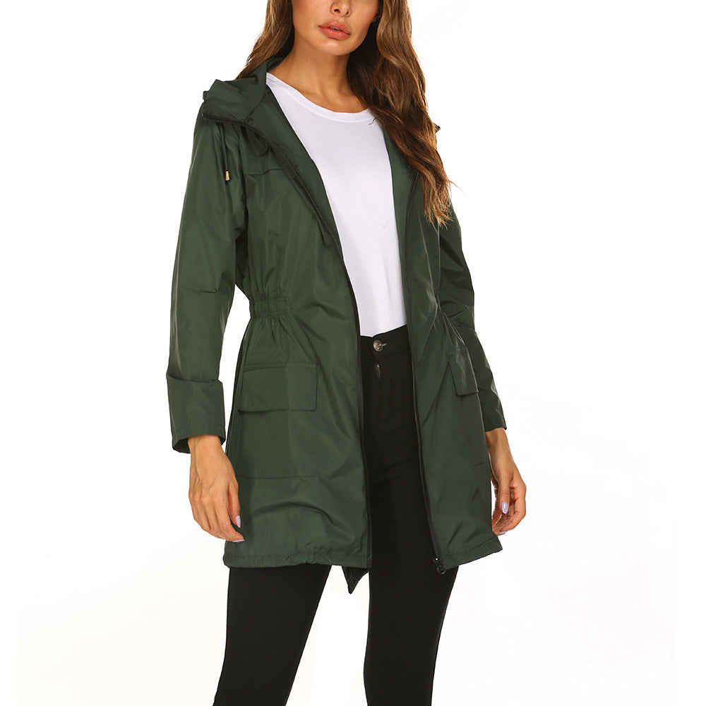Veste imperméable femme – coupe-vent à capuche (S–XXL)