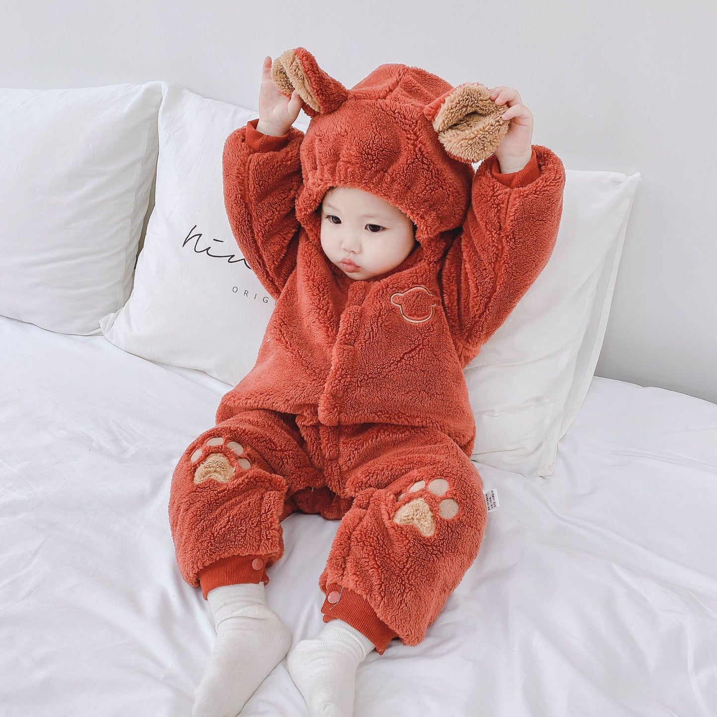 Grenouillère Bébé Matelassée – Velours Chaud Hiver 0 à 2 Ans