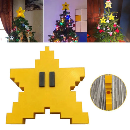 Étoile de Sapin Jaune en Mousse – Décoration de Noël 5 Branches