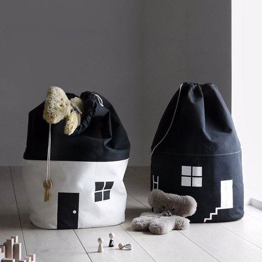 2 Sacs de rangement pour enfant (noir et blanc) 