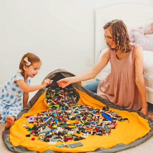 Sac de Rangement avec Tapis de Jeu Intégré – Pour Jouets & Blocs