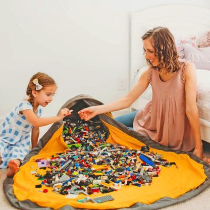 Sac de Rangement avec Tapis de Jeu Intégré – Pour Jouets & Blocs