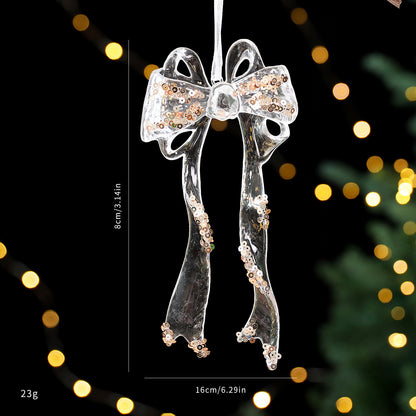Décoration de Noël Acrylique Pailletée – Guirlande et Ornement Transparent