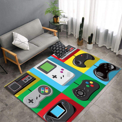 Tapis Gamer Rétro – Manettes Consoles (99×152 cm)