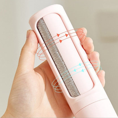 Brosse anti-poils réutilisable 2-en-1 pour chien et chat – rouleau auto-nettoyant