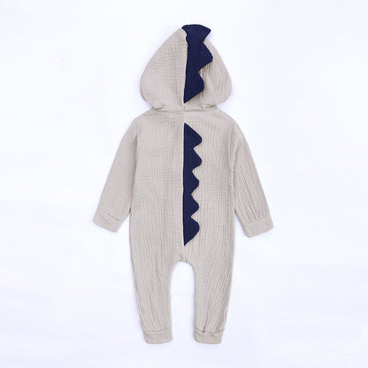Pyjama à capuche dinosaure bébé – Coton doux à fermeture éclair