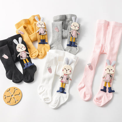 Collants fille en coton tricoté – motifs mignons