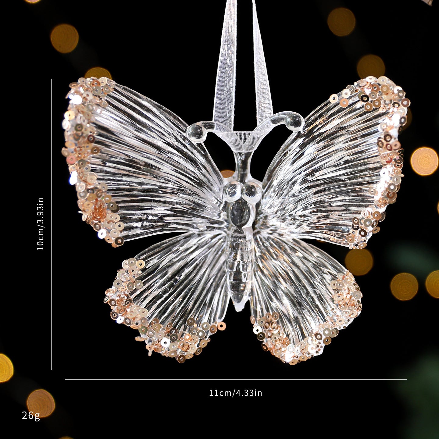 Décoration de Noël Acrylique Pailletée – Guirlande et Ornement Transparent