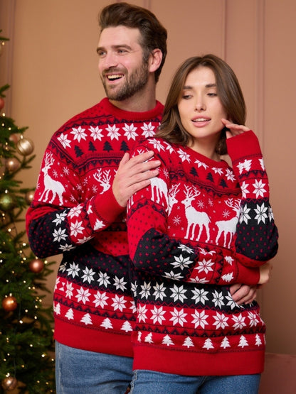 Pull de Noël Jacquard pour Couple – Modèle Mixte