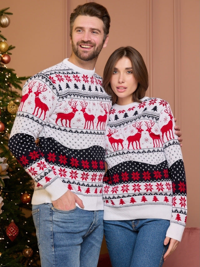 Pull de Noël Jacquard pour Couple – Modèle Mixte