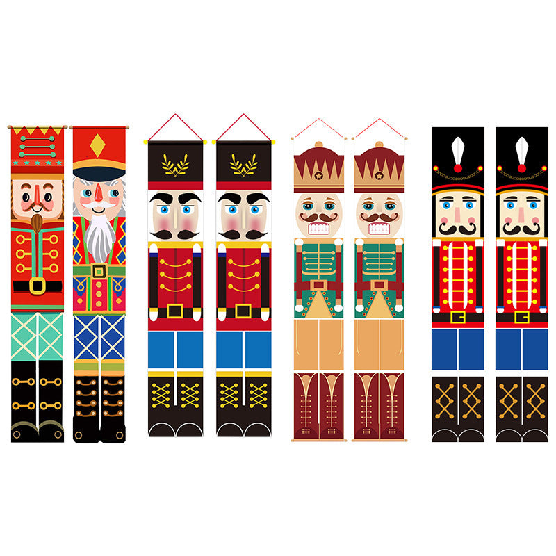 Décoration Murale de Noël en Tissu – Couplet Festif pour Maison