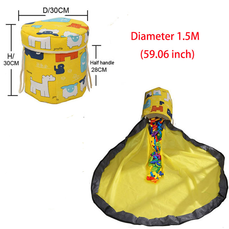Sac de Rangement avec Tapis de Jeu Intégré – Pour Jouets & Blocs
