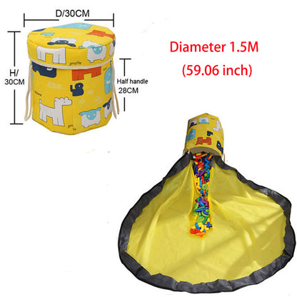 Sac de Rangement avec Tapis de Jeu Intégré – Pour Jouets & Blocs