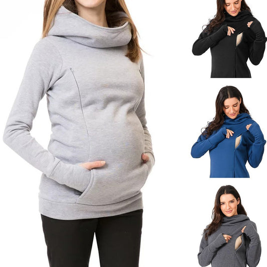 Sweat à Capuche Épais Grossesse – Confort Douillet et Style Assuré