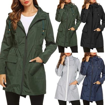 Veste imperméable femme – coupe-vent à capuche (S–XXL)