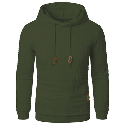 Pull jacquard homme – Sweat à capuche slim manches longues