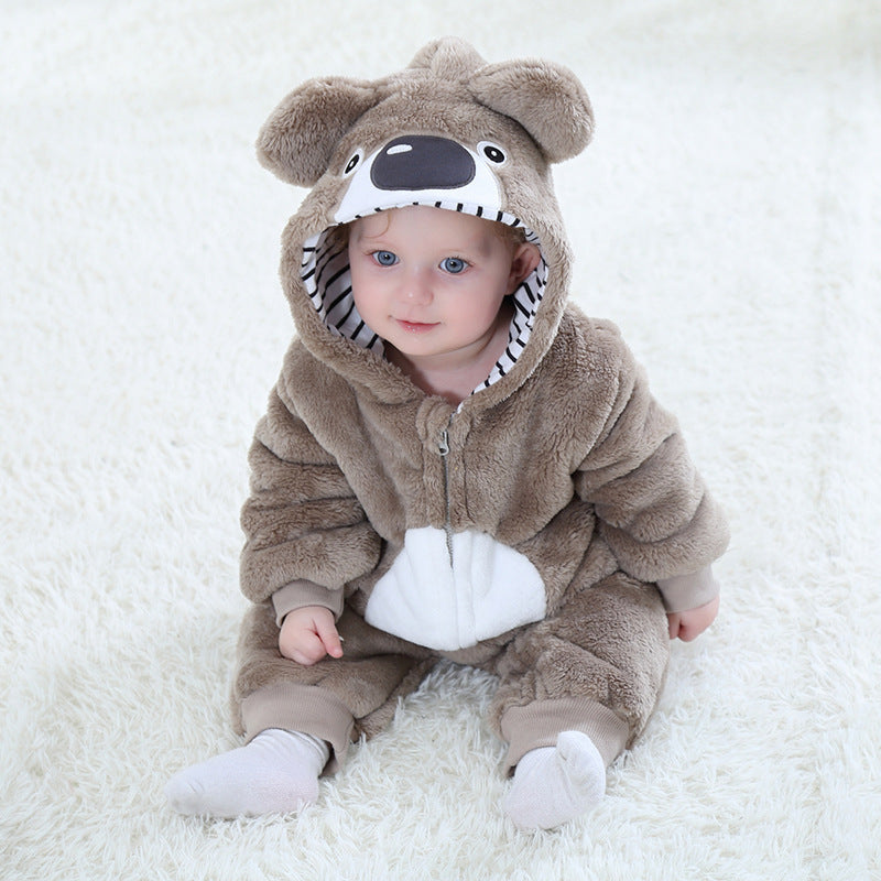 Combinaison ours à capuche en flanelle – printemps/automne