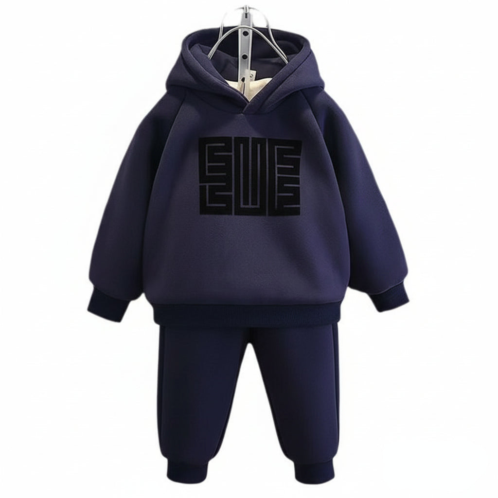 Ensemble Hiver Enfant Épais en Polaire – Sweat à Capuche + Pantalon