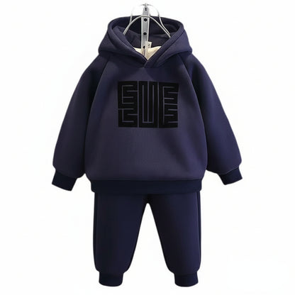 Ensemble Hiver Enfant Épais en Polaire – Sweat à Capuche + Pantalon