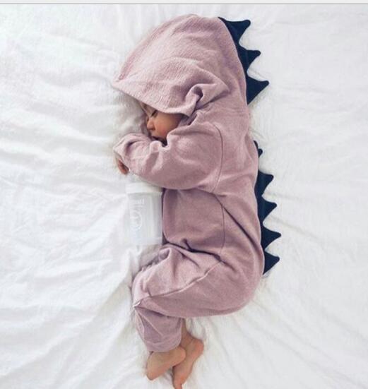 Pyjama à capuche dinosaure bébé – Coton doux à fermeture éclair
