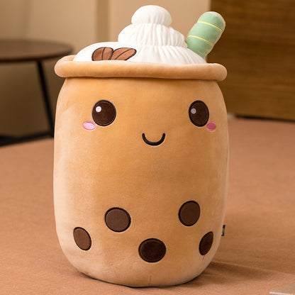Coussin Peluche Boisson – Fraise, Matcha ou Thé au lait Tout Doux