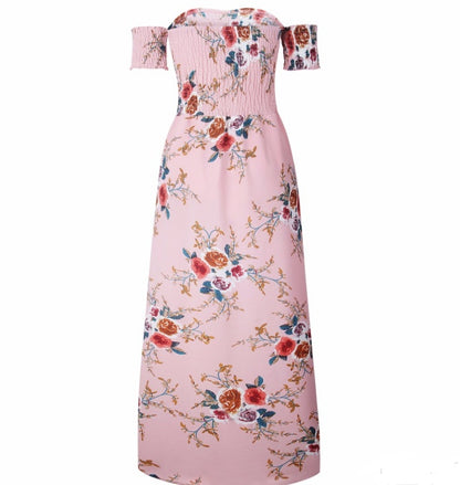 Robe longue bohème à épaules dénudées – robe d’été fluide et élégante