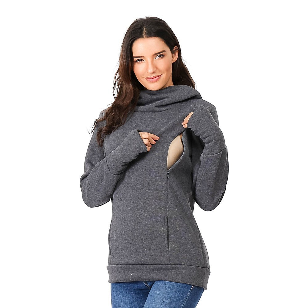 Sweat à Capuche Épais Grossesse – Confort Douillet et Style Assuré