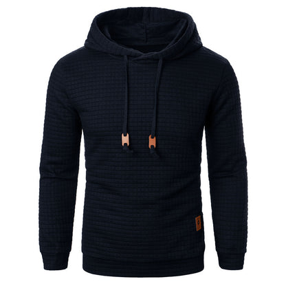 Pull jacquard homme – Sweat à capuche slim manches longues